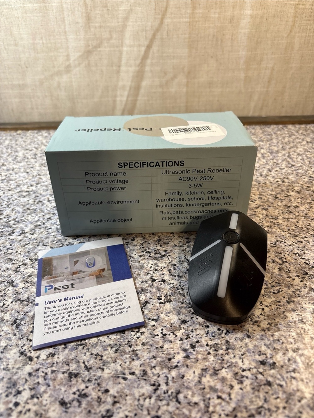 NEW In Box Ultrasonic Pest Repeller Indoor 3-5W, AC 90V-250V, EPA:103885; 6